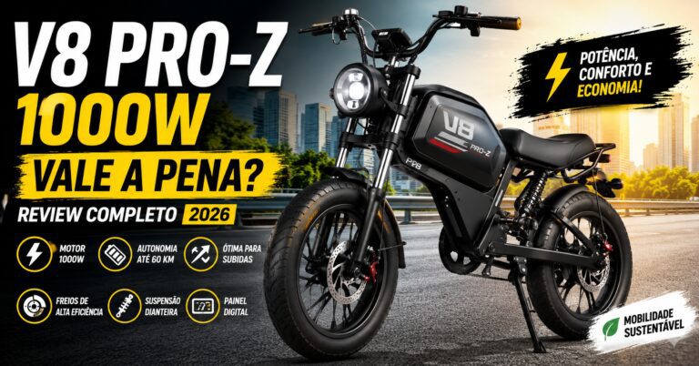 V8 Pro-Z 1000W Vale a Pena? Review Completa, Autonomia e Opiniões em 2026