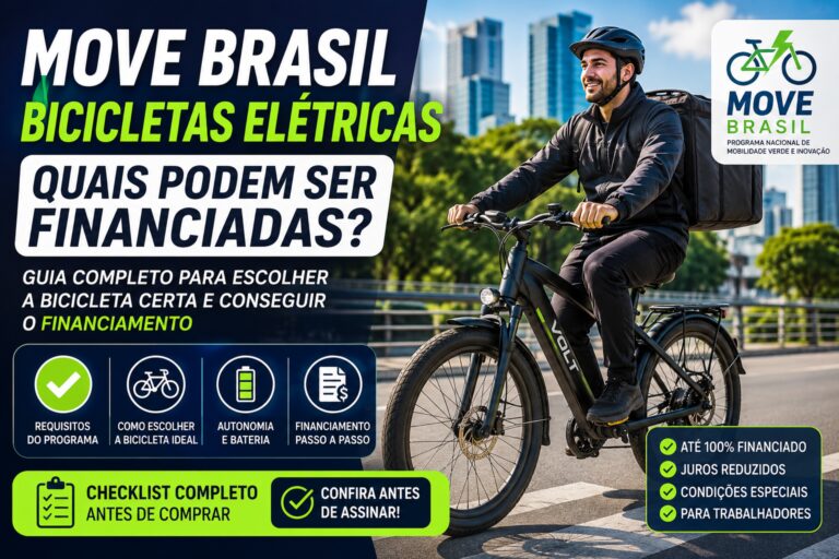 Quais bicicletas elétricas podem ser financiadas pelo MOVE Brasil? Veja os requisitos e exemplos